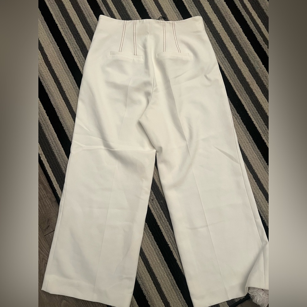 Veronica Beard White Wide-Leg Pants - Picture 2 of 4